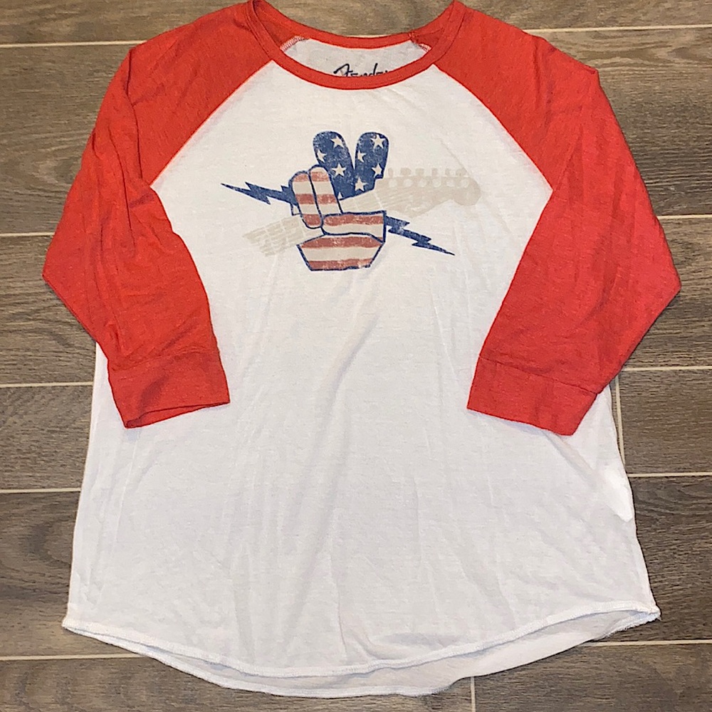 Lucky Brand Fender Guitar Baseball Tee (NWOT)